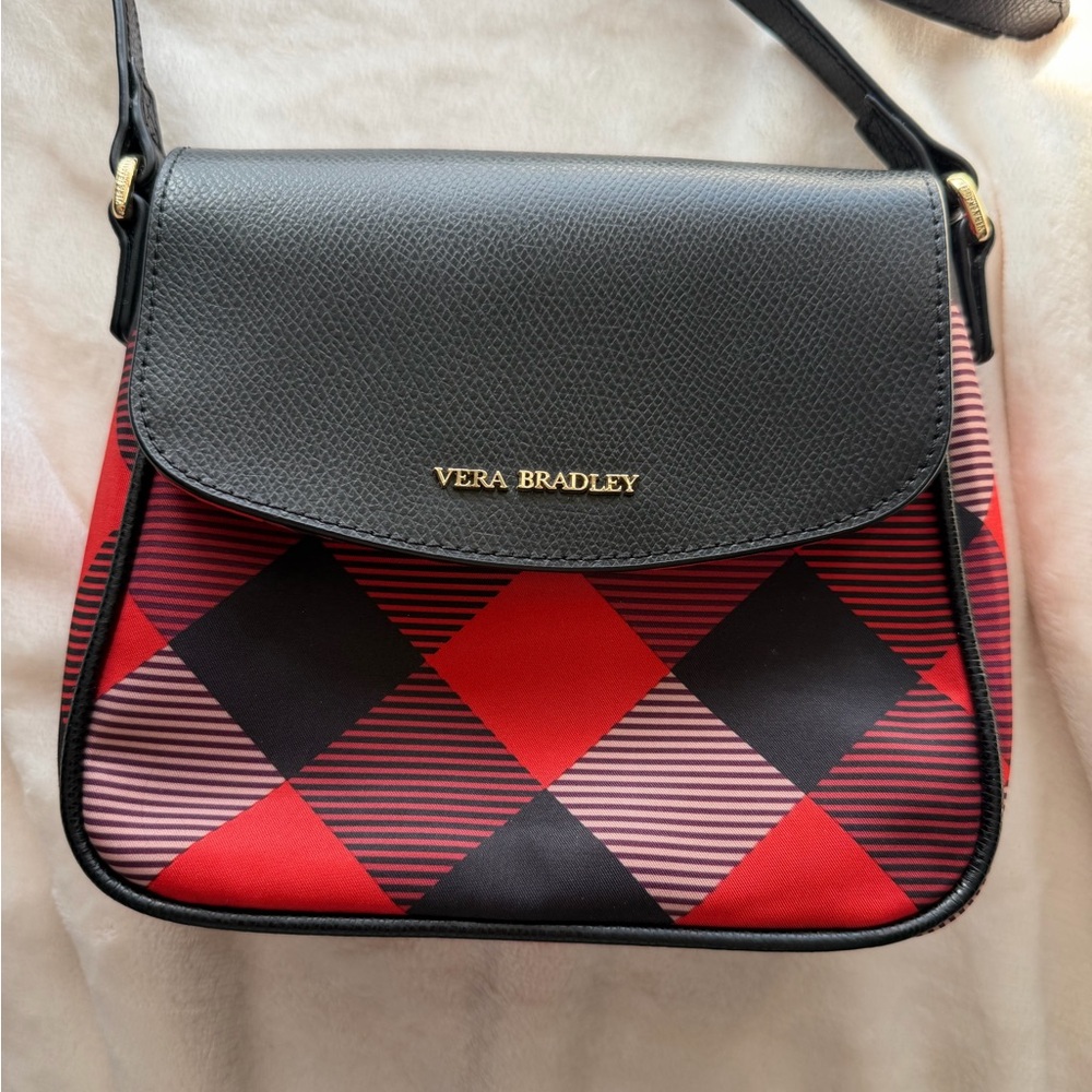 Vera Bradley Red and Black Plaid Crossbody Bag